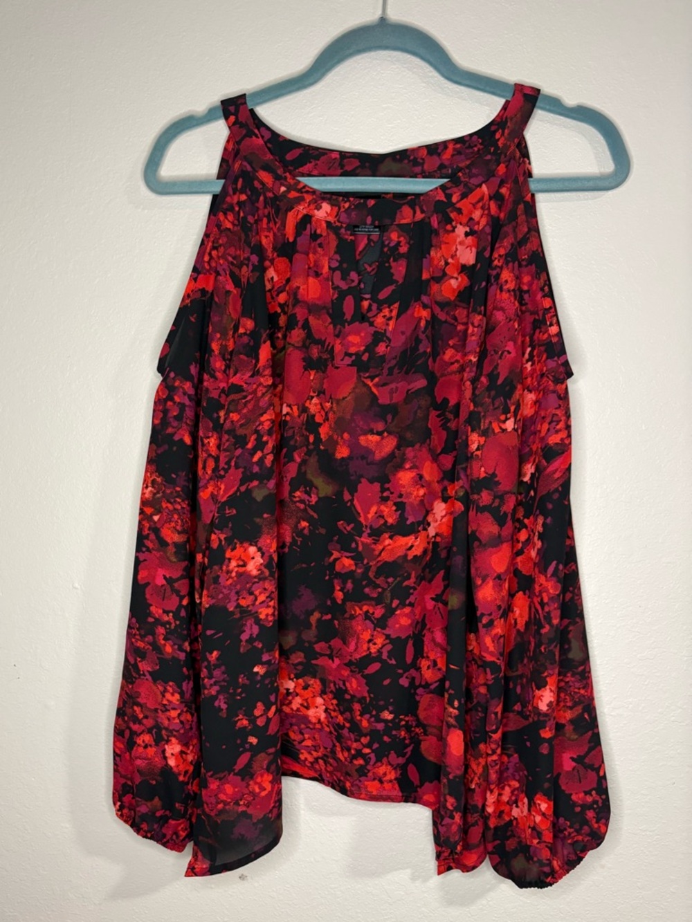 Soho Apparel Red & Black Floral Halter Top